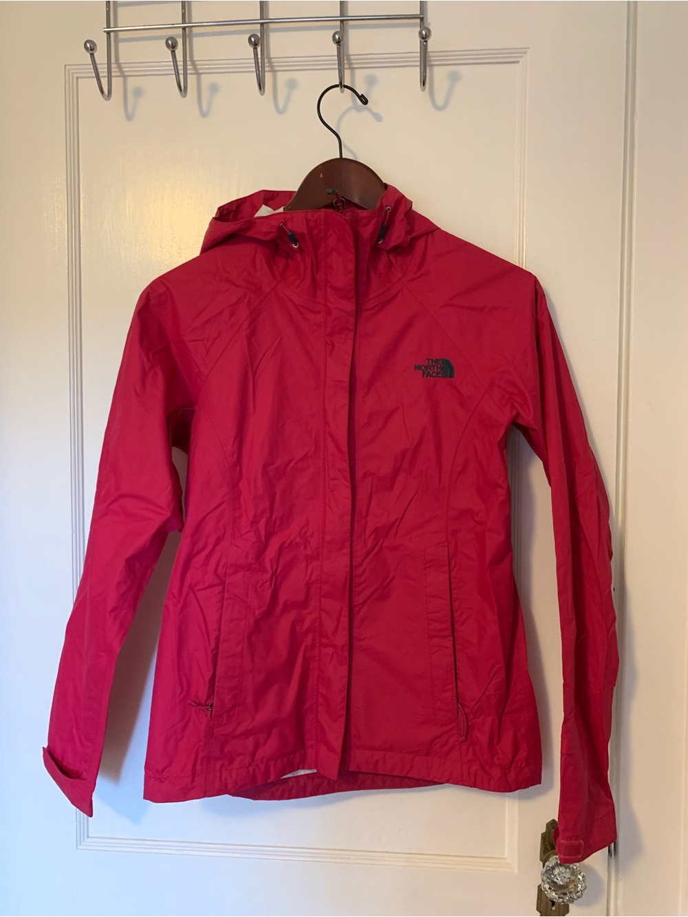 The North Face Women's Bright Pink Hooded Rain Coat